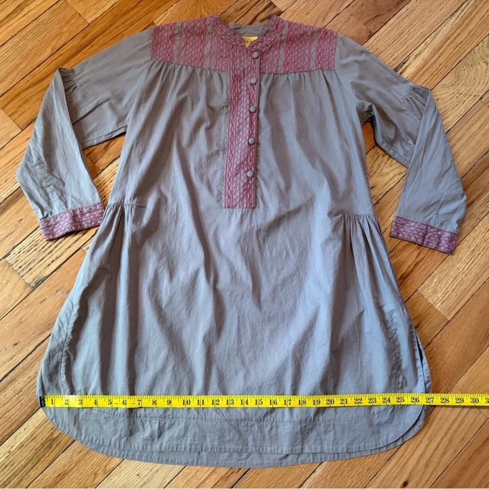 Roberta Roller Rabbit Brown/Pink Embroidered Cotton Shirt Dress Women’s Size S - Picture 16 of 16